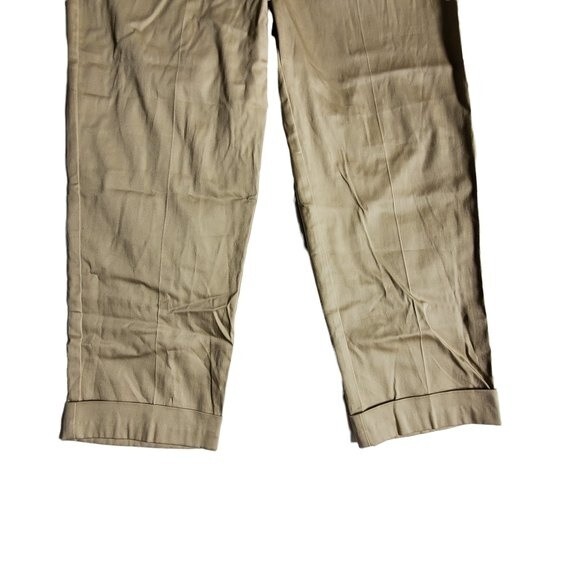 Cato Tan Solid Capri Pants with Belt Loops and Faux Pockets Sz 8 - Picture 5 of 15